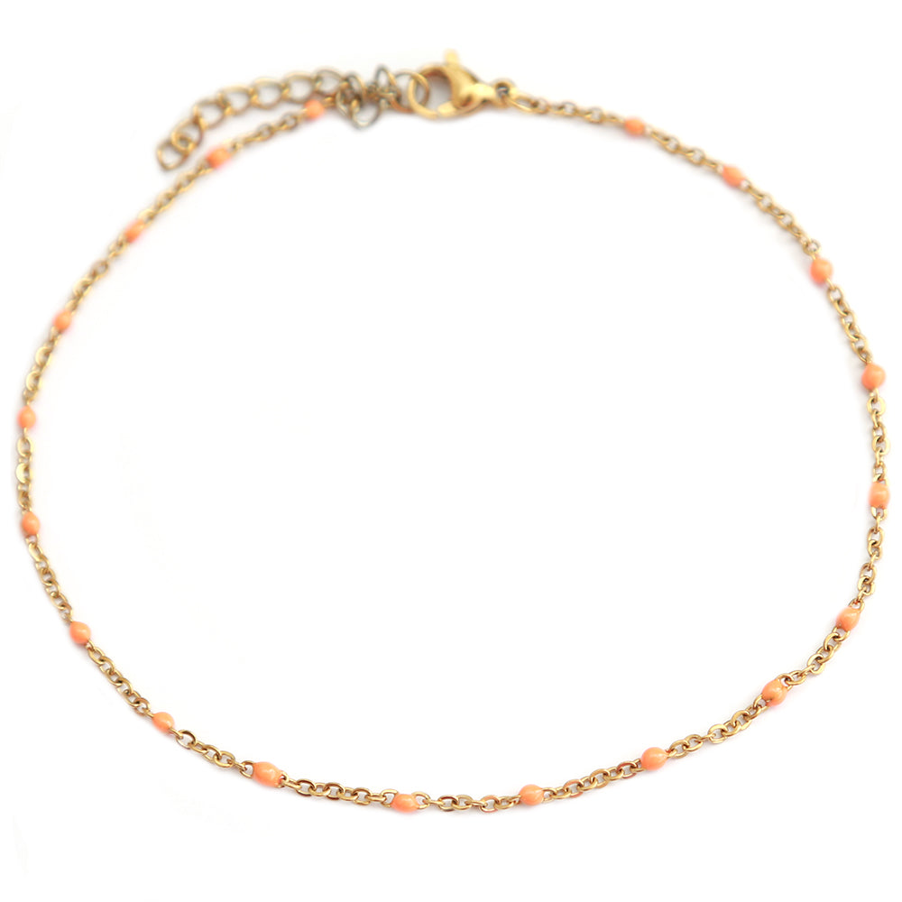 Anklet little dots orange