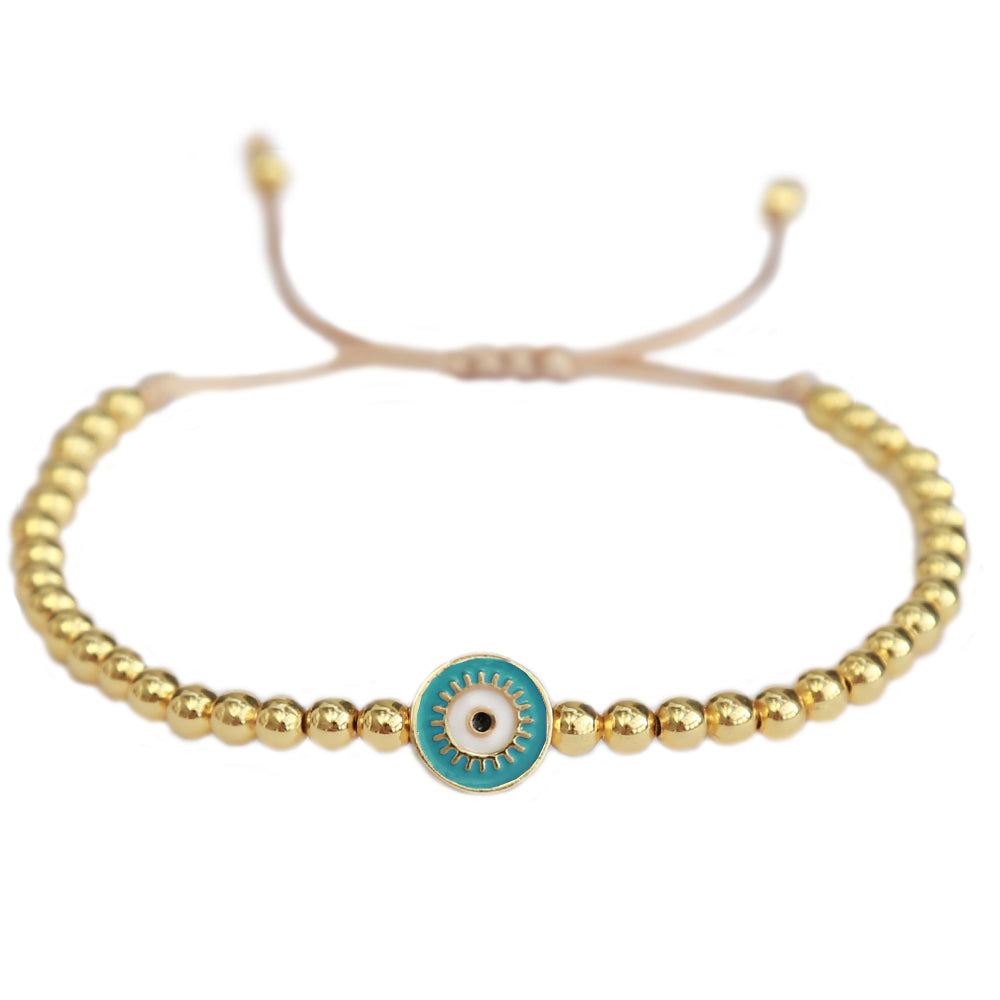 Bracelet evil eye gold blue