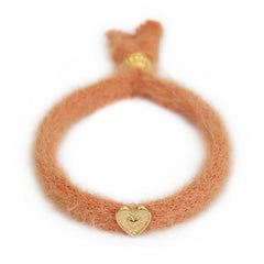 Fluffy apricot bracelet