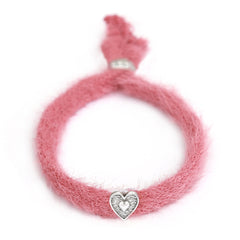 Bracelet fluffy raspberry silver