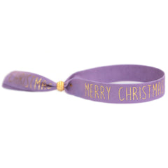 Suede bracelet Merry Christmas lilac