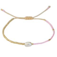 Bracelet perle miyuki rose