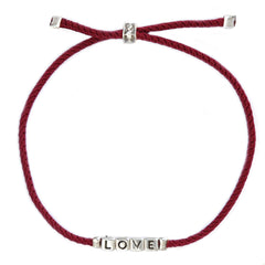 The love bracelet burgundy silver