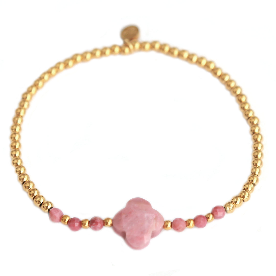 Bracelet facet clover old pink