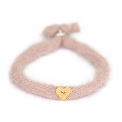 Bracelet fluffy vieux rose