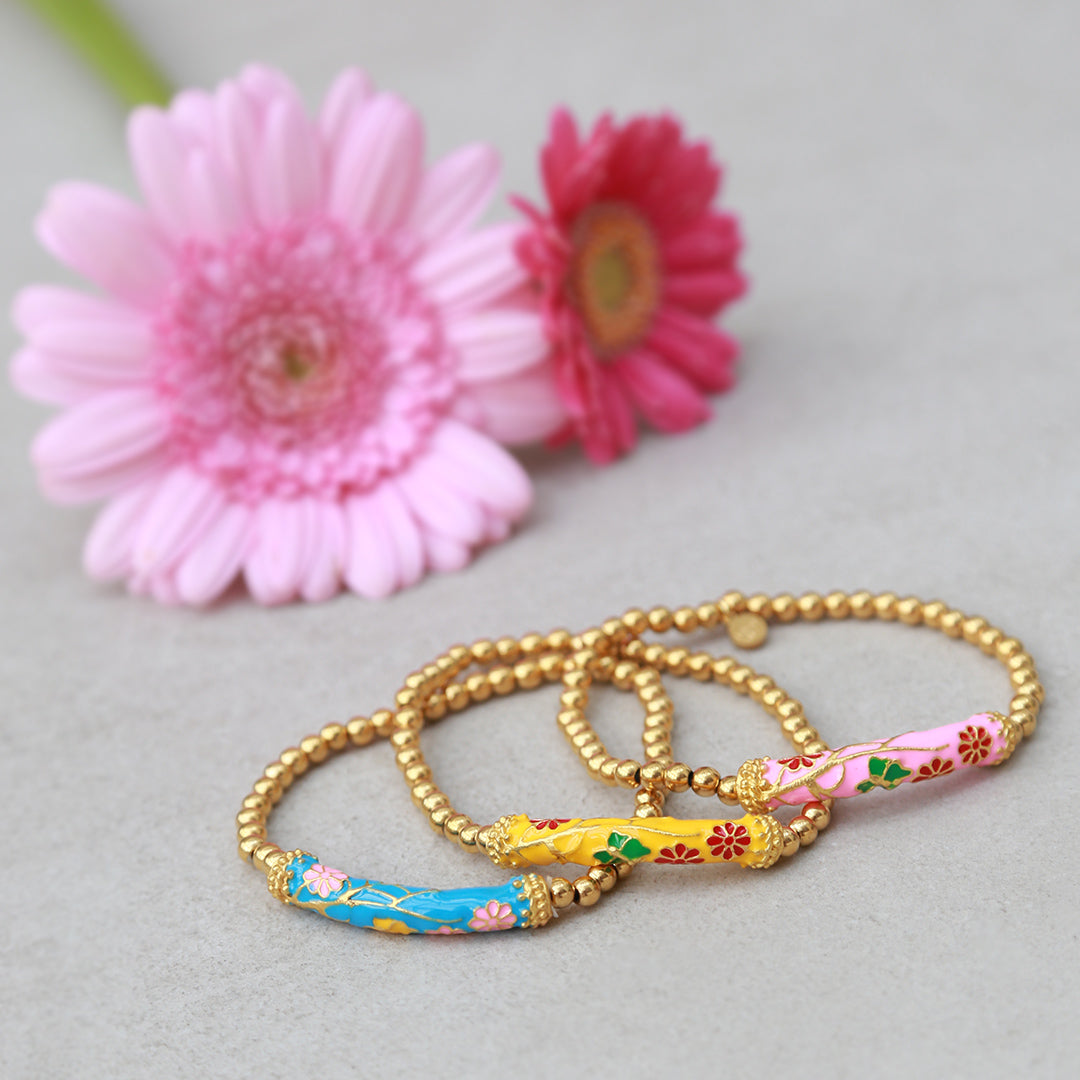 Bracelet gypsy flower jaune