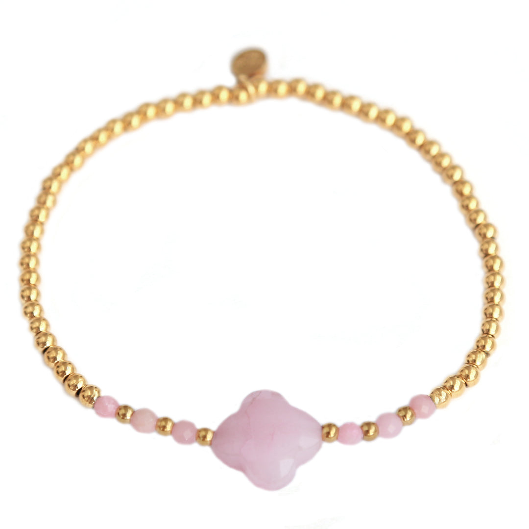 Bracelet facet clover pink