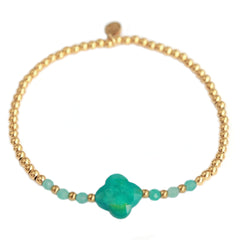 Bracelet facet clover turquoise