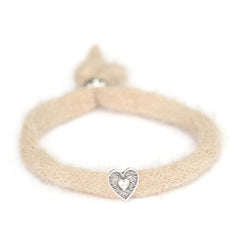 Bracelet fluffy beige silver