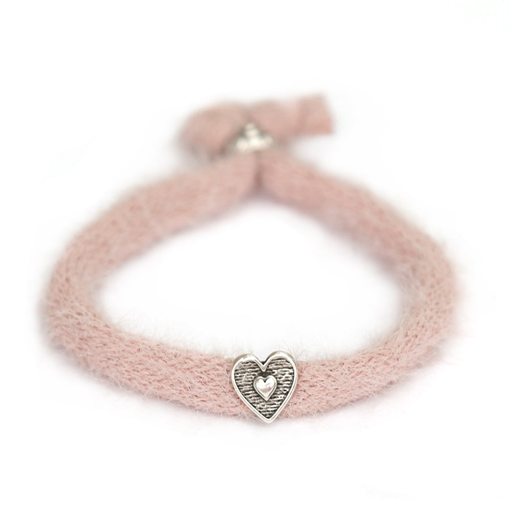 Bracelet fluffy old pink silver