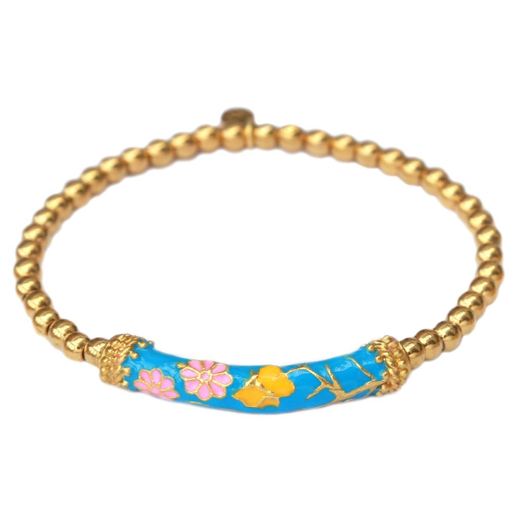 Bracelet gypsy flower blue