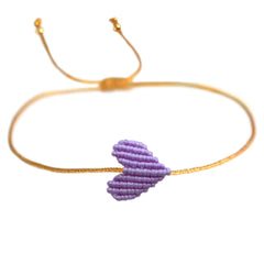 Bracelet coeur lilas