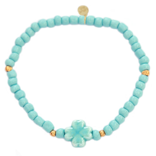 Bracelet clover stone blue 1000