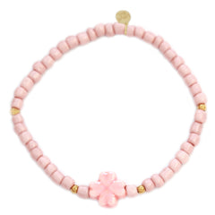 Bracelet clover stone rose