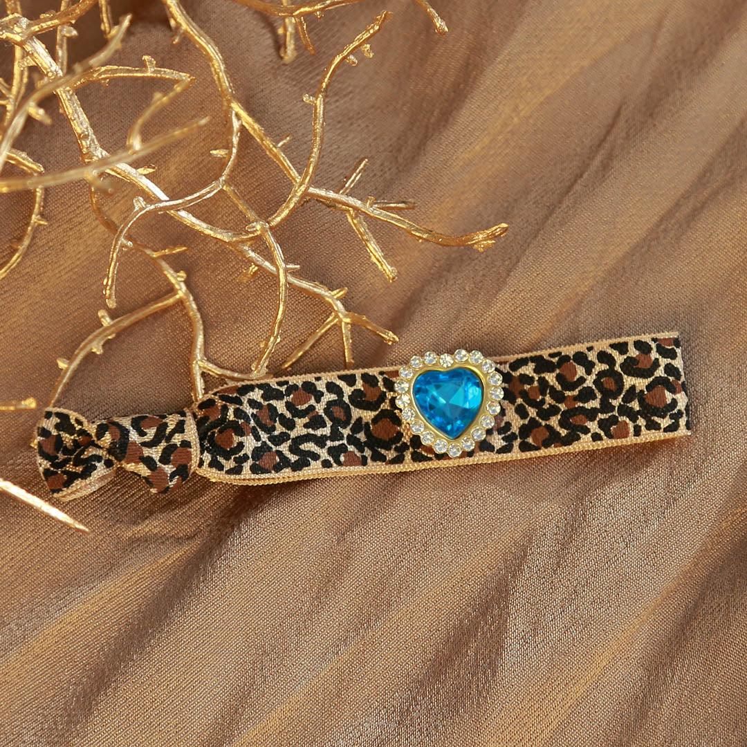 Bracelet leopard rhinestone blue