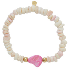 Armband shell stone wit