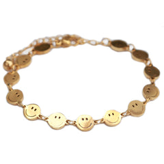 Gouden armband smiley