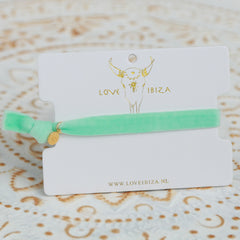 Bracelet en velours menthe