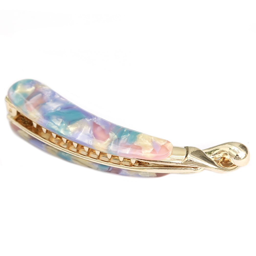 Barrette banane marbrée pastel