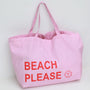 Canvas strandtas beach please beige