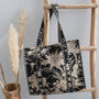 Sac bandoulière imprimé bloc fleur beige