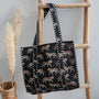 Blockprint shoulder bag leaves black