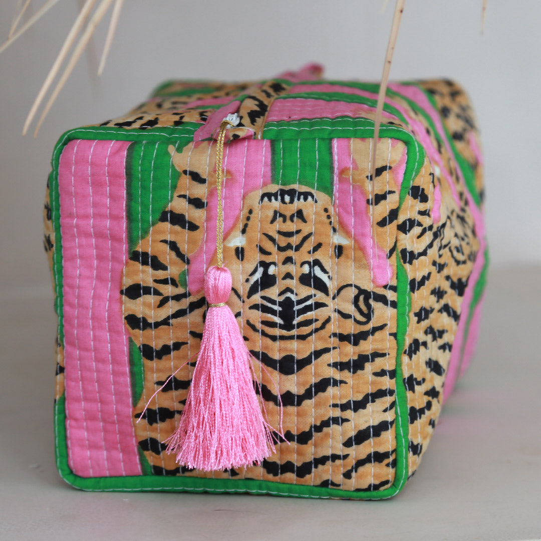 Blockprint toilettas Fez tiger stripe M