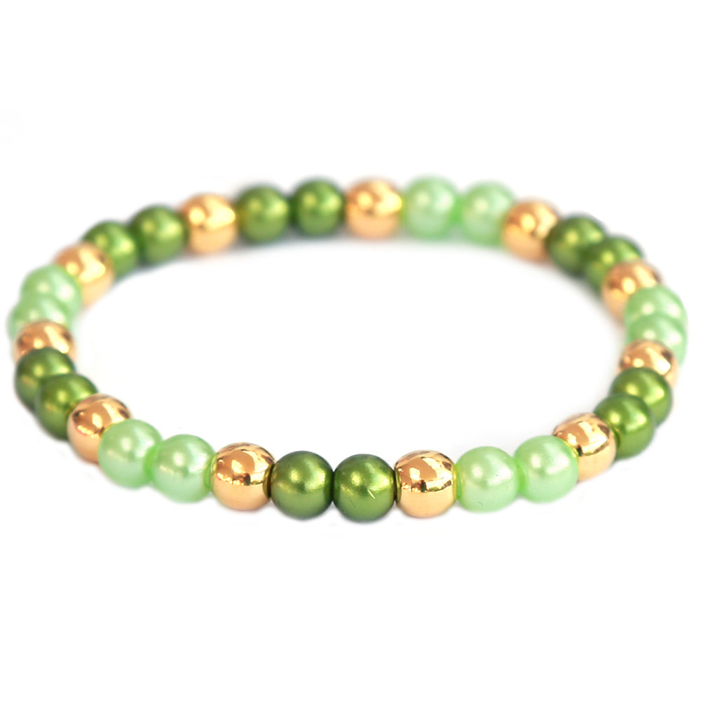 Bracelet golden ball green