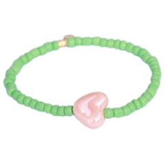 Armband stone heart green