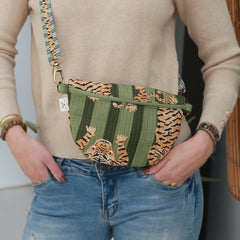 Crossbody tas leopard groen