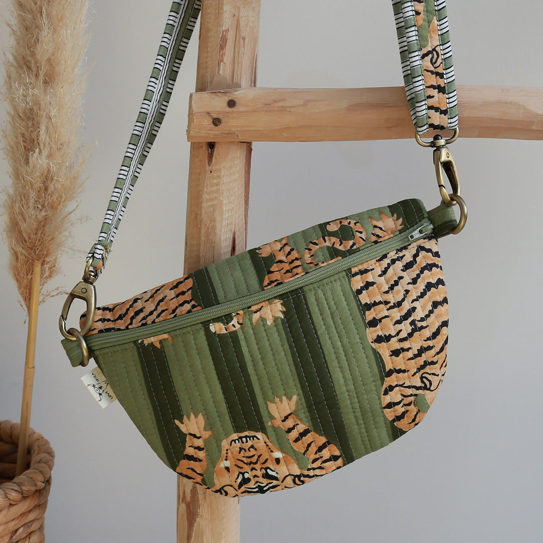 Crossbody tas leopard groen