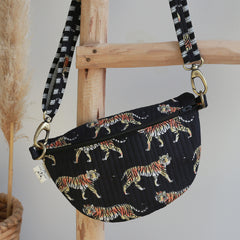 Crossbody tas tiger zwart