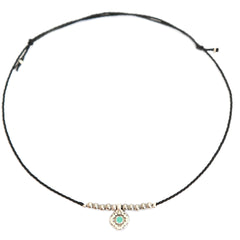 Anklet turquoise amazonite black silver