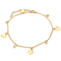 Anklet golden hearts