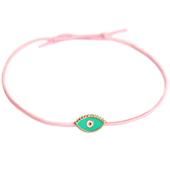 Enkelbandje evil eye pink