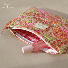 Trousse de maquillage fleur orange