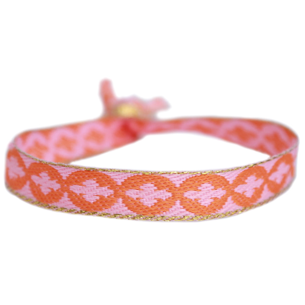 Woven bracelet pink baroque