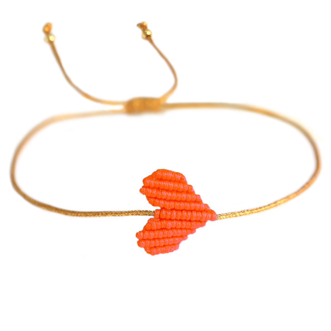 Armband neon orange heart