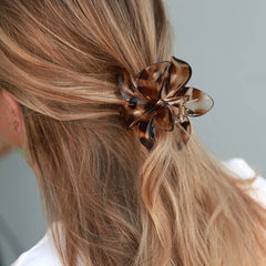 Hair clip flower leopard