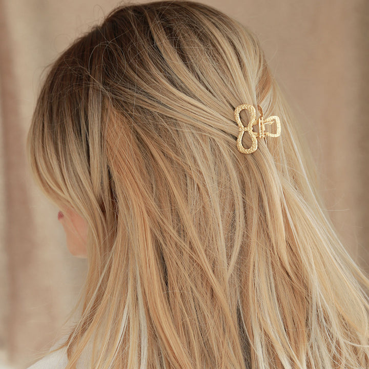 Hair clip mini bow gold