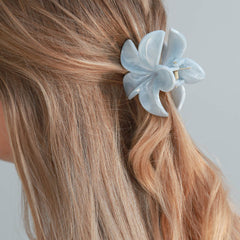 Hair clip flower pastel blue