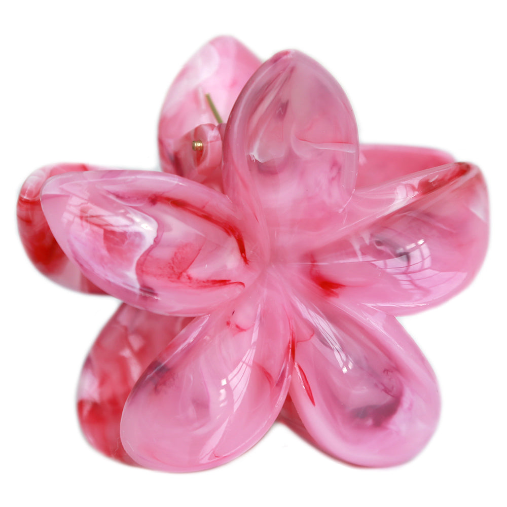 Hair clip flower pastel swirl pink