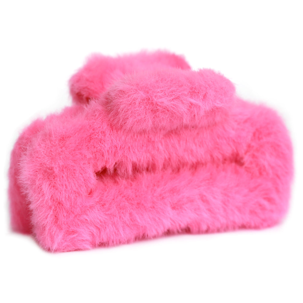 Hair clip fluffy pink