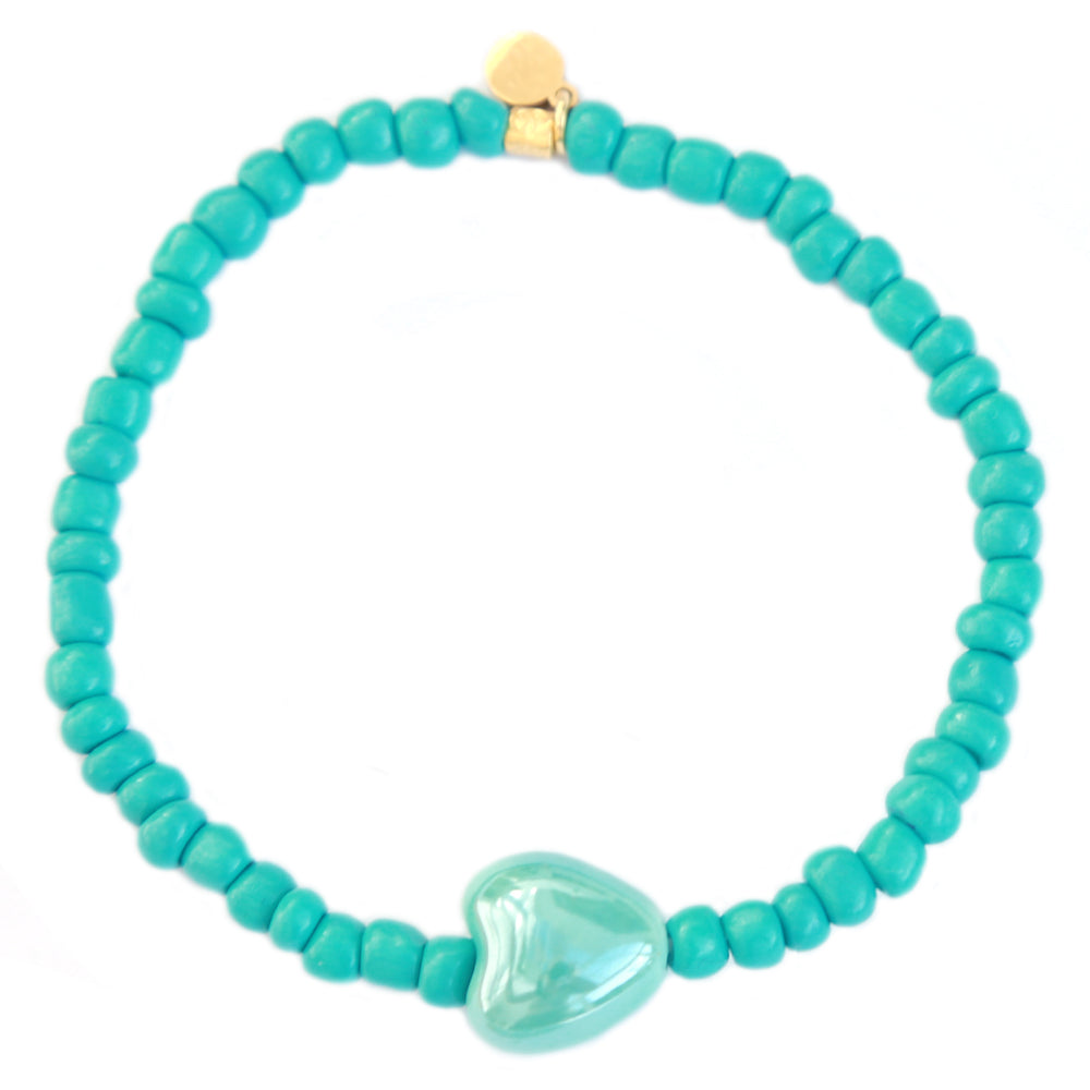 Bracelet stone coeur bleu