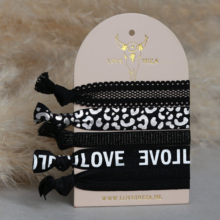 Ibiza elastic bands leopard silver