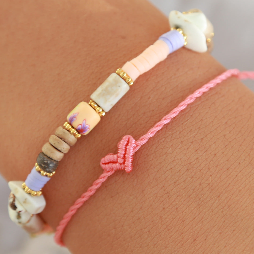 Bracelet coeur Love Ibiza corail