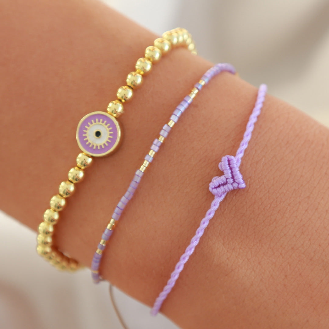 Love Ibiza heart bracelet lilac