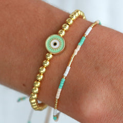 Armband evil eye gold mint