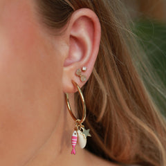 Boucles d'oreilles pêche rose