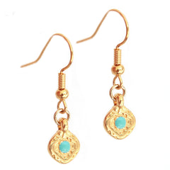 Boucles d'oreilles amazonite or